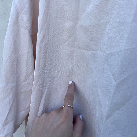 Vince Lace Trim Tee in Pale Adler Large 3/4 Sleeves Round Neck - Picture 8 of 11